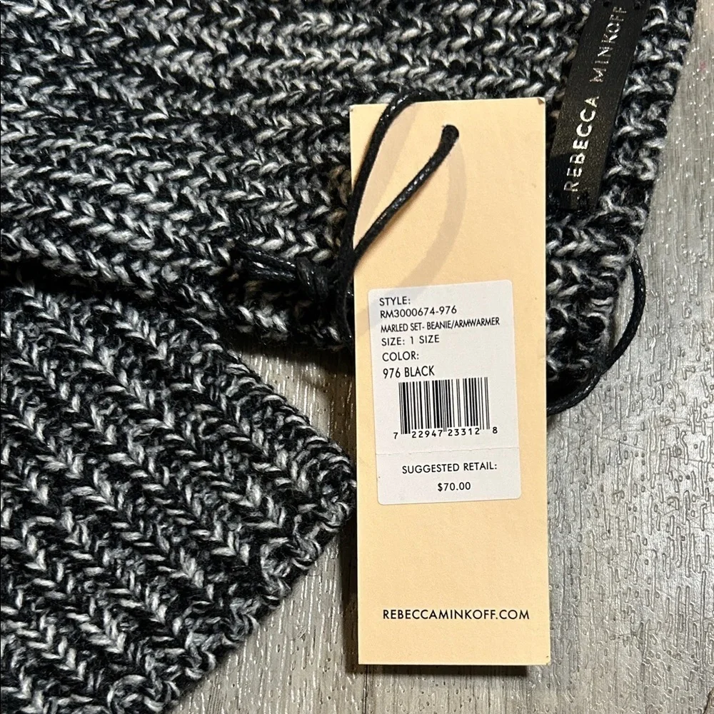 Rebecca Minkoff Monochrome Knit Beanie and Headband Set